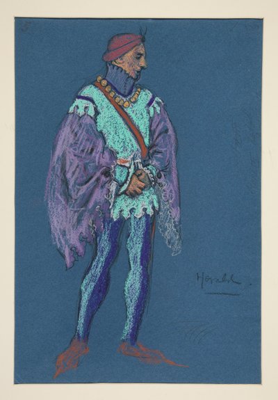 En Herald, kostumeskitse til Henry Irving af Edwin Austin Abbey