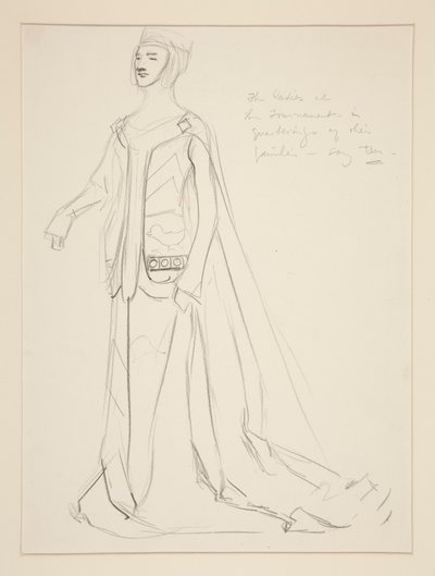 En dame, kostumeskitse til Henry Irving af Edwin Austin Abbey