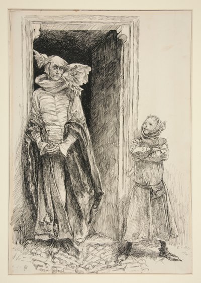 Armando og mund, fra akt III, Scene i, Kærlighed af Edwin Austin Abbey