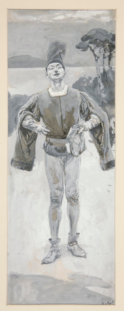 Autolycus, illustration til Ballader og Ballademusik, der illustrerer Shakespeare af Edwin Austin Abbey