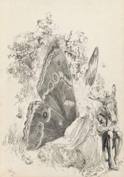 Bund og Titania, illustration til En skærsommernat af Edwin Austin Abbey