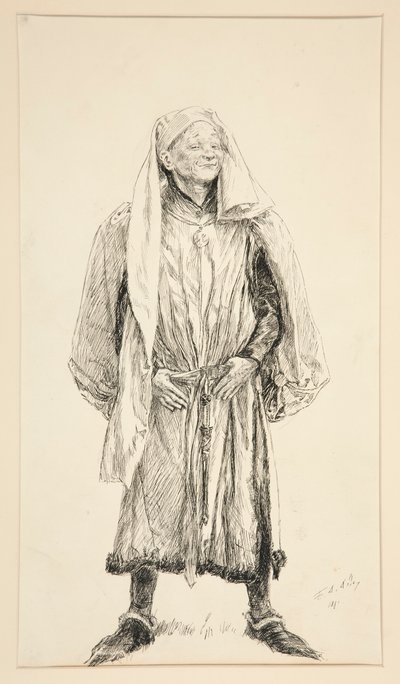 Boyet - Akt V, Scene II, Kærlighed af Edwin Austin Abbey