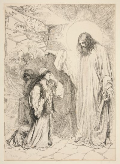 Kristus og Maria Magdalene af Edwin Austin Abbey