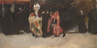Kompositionsstudie for Richard, hertug af Gloucester og Lady Anne af Edwin Austin Abbey