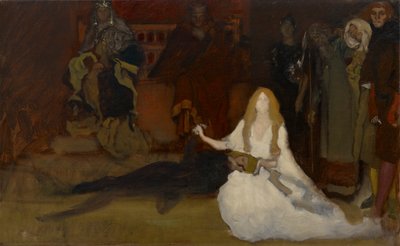 Compositional Study, for The Play Scene in Hamlet, Act III, Scene II af Edwin Austin Abbey