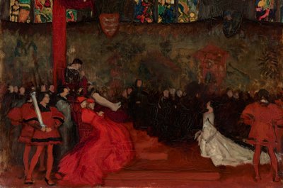Compositional Study, for The Trial of Queen Katharine, Henry VIII, Act II, Scene IV af Edwin Austin Abbey