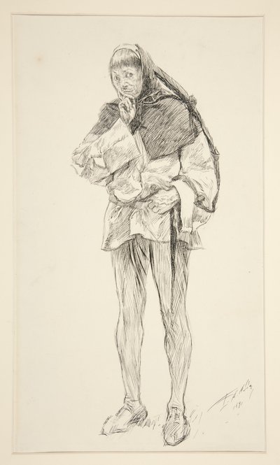 Costard, fra 1. akt, Scene i, Kærlighed af Edwin Austin Abbey