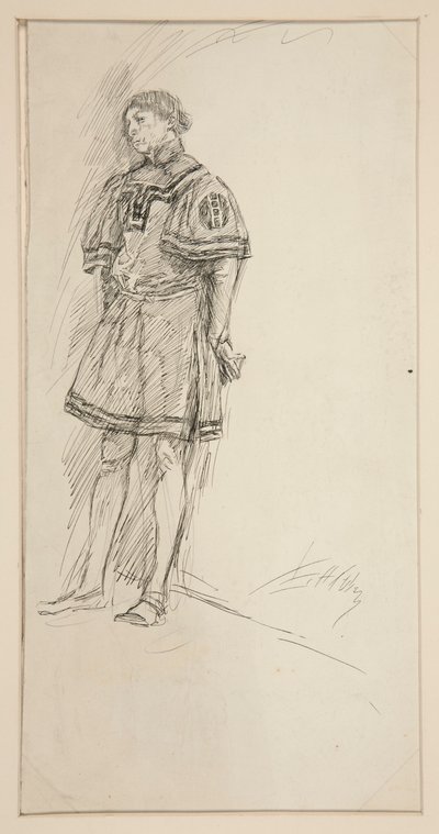 Kostumestudie for Two Gentlemen of Verona (?) af Edwin Austin Abbey