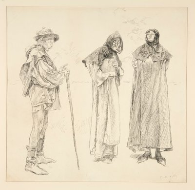 Dull, Sir Nathaniel, Holofernes, fra akt IV, Scene II, Kærlighed af Edwin Austin Abbey