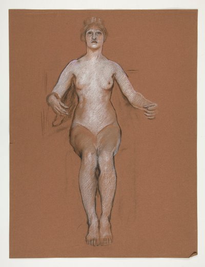 Tidlig undersøgelse for figuren af Genius of State, i af Edwin Austin Abbey