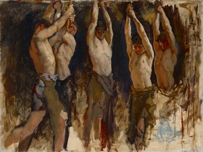 Figurstudie, for The Spirit of Vulcan, Genius of the Workers in Iron and Steel, Rotunda, Pennsylvania State Capitol, Harrisburg af Edwin Austin Abbey