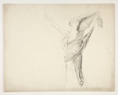 Figur i en toga, skitse til et uidentificeret Shakespeare-skuespil af Edwin Austin Abbey