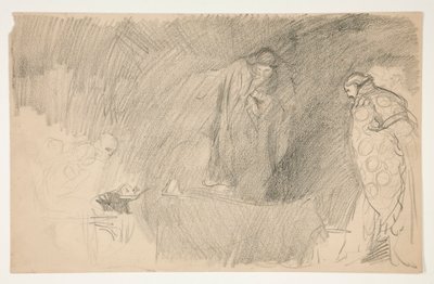 Figur i hvile, skitse til et uidentificeret Shakespeare-skuespil af Edwin Austin Abbey