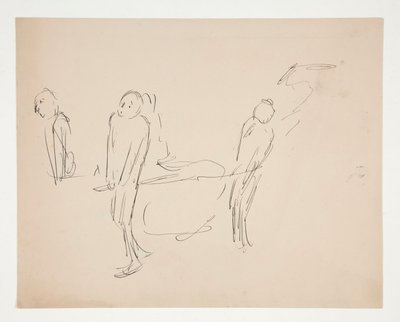 Figurstudie - to mænd med en båre af Edwin Austin Abbey