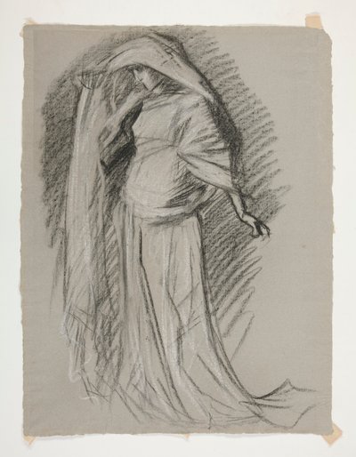 Figurstudie for Castle of the Maidens, fra The Quest of the Holy Grail (en serie på femten malerier til Boston Public Library, færdiggjort i 1901) af Edwin Austin Abbey