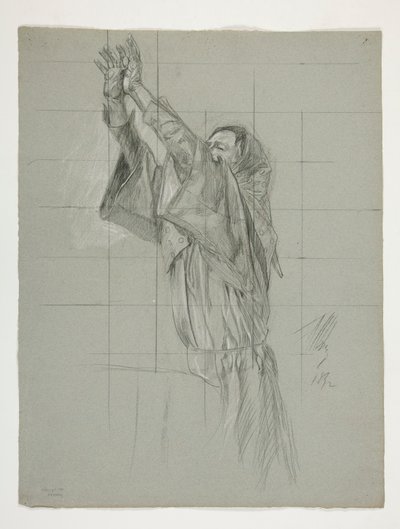 Figurstudie for kong Arthur af Edwin Austin Abbey
