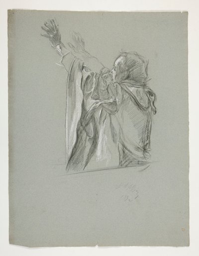 Figurstudie for kong Arthur af Edwin Austin Abbey
