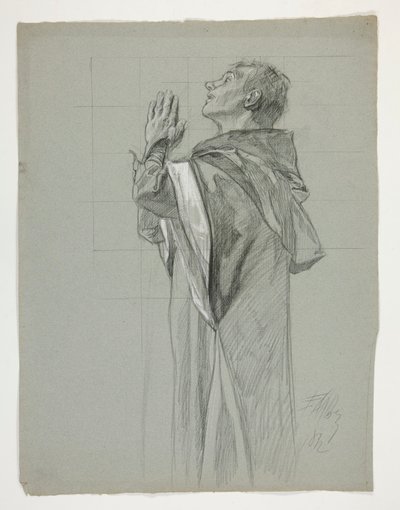 Figurstudie for kong Arthur af Edwin Austin Abbey