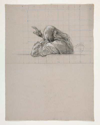 Figurstudie for kong Arthur af Edwin Austin Abbey