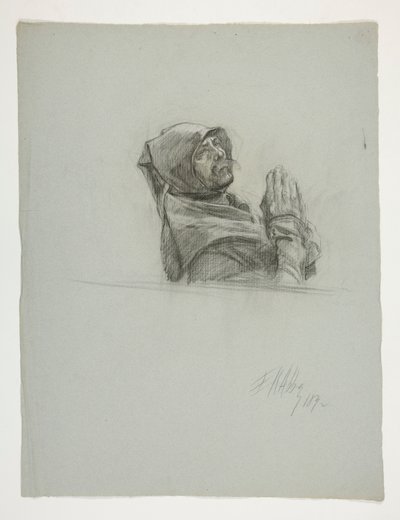 Figurstudie for kong Arthur af Edwin Austin Abbey