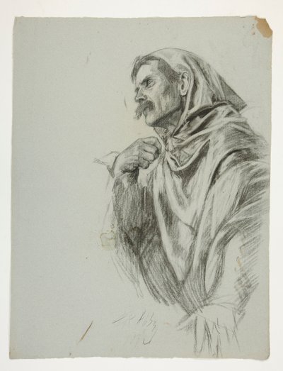 Figurstudie for kong Arthur af Edwin Austin Abbey