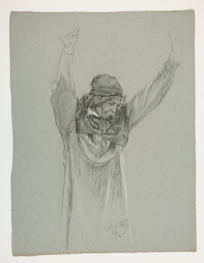 Figurstudie for kong Arthur af Edwin Austin Abbey