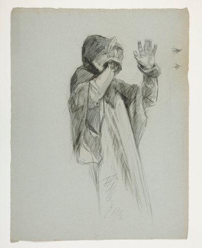 Figurstudie for kong Arthur af Edwin Austin Abbey
