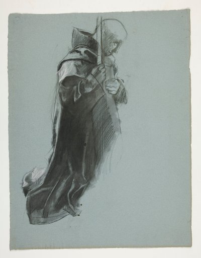 Figurstudie til The Departure, fra The Quest of the Holy Grail (en serie på femten malerier til Boston Public Library, afsluttet i 1901) af Edwin Austin Abbey