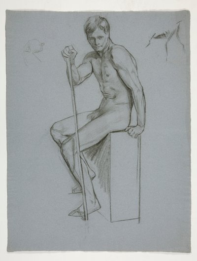 Figurstudie for The Spirit of Vulcan, Genius of the Workers in Iron and Steel, capitol rotunda, Harrisburg, Pennsylvania af Edwin Austin Abbey