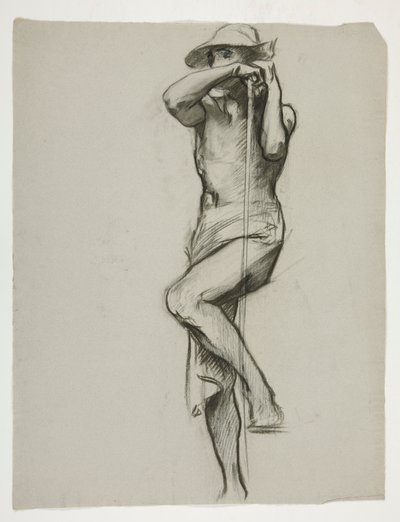 Figurstudie for The Spirit of Vulcan, Genius of the Workers in Iron and Steel, capitol rotunda, Harrisburg, Pennsylvania af Edwin Austin Abbey