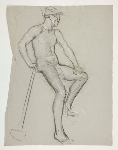 Figurstudie for The Spirit of Vulcan, Genius of the Workers in Iron and Steel, capitol rotunda, Harrisburg, Pennsylvania af Edwin Austin Abbey