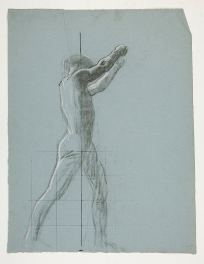 Figurstudie for The Spirit of Vulcan, Genius of the Workers in Iron and Steel, capitol rotunda, Harrisburg, Pennsylvania af Edwin Austin Abbey