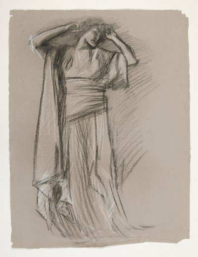 Figurstudie for the Castle of the Maidens(?), fra The Quest of the Holy Grail (en serie på 15 malerier til Boston Public Library, færdiggjort i 1901) af Edwin Austin Abbey