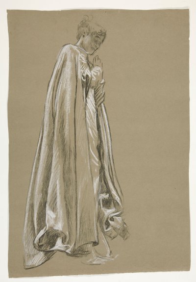 Figurstudie for Galahads barndom(?), fra The Quest of the Holy Grail (en serie på 15 malerier til Boston Public Library, færdiggjort i 1901) af Edwin Austin Abbey