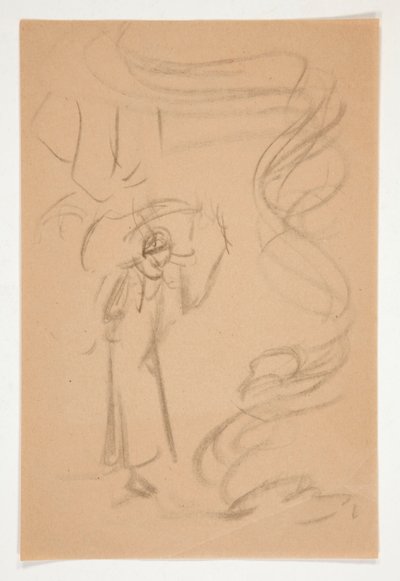 Figurstudie, muligvis for Prospero i af Edwin Austin Abbey