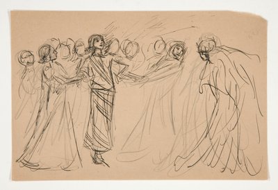 Galahad and the Captive Virtues, studie for The Quest of the Holy Grail (serie på femten malerier til Boston Public Library, afsluttet i 1901) af Edwin Austin Abbey