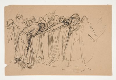 Galahad and the Captive Virtues, studie for The Quest of the Holy Grail (serie på femten malerier til Boston Public Library, afsluttet i 1901) af Edwin Austin Abbey