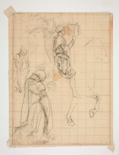 Galahad til hest: studer til af Edwin Austin Abbey