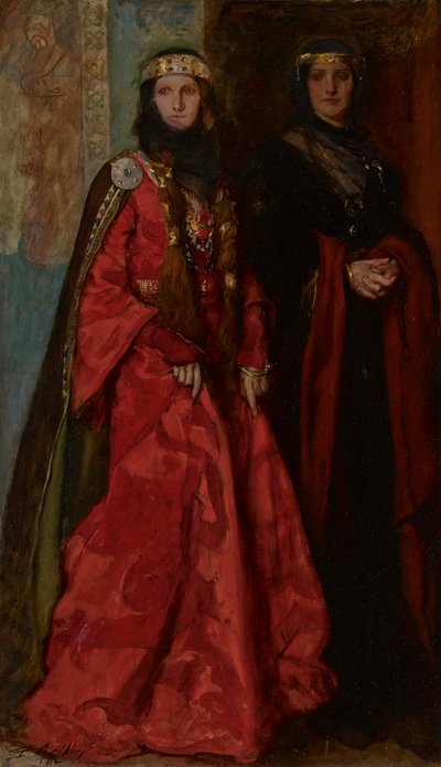 Goneril og Regan, King Lear, første akt, scene I af Edwin Austin Abbey