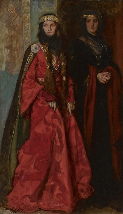 Goneril og Regan i King Lear Act I Scene I, 1902 af Edwin Austin Abbey