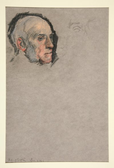 Hoved af en mand, kroning af Edward VII portræt af Edwin Austin Abbey