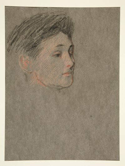 Kvindehoved, sort hår, til kroning af Edward. VII af Edwin Austin Abbey