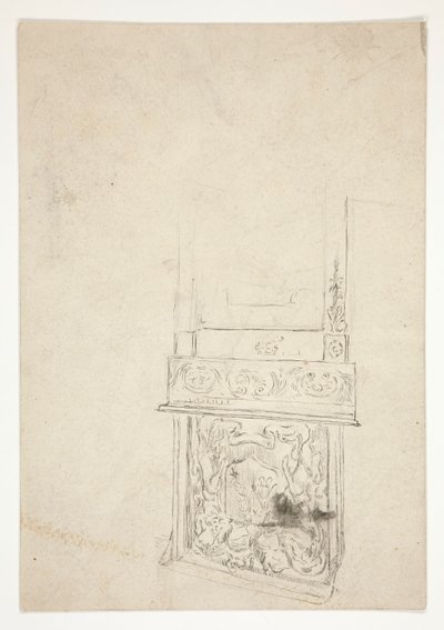 Indvendig undersøgelse af skorstensstykke af Edwin Austin Abbey