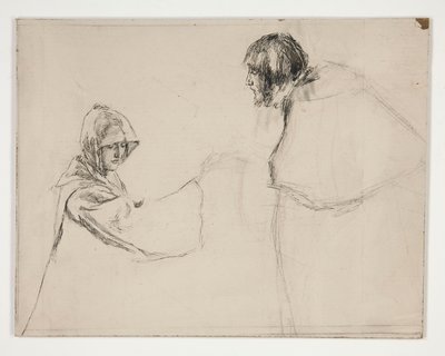 Isabella and the Duke (studie for .1108), fra Measure for Measure af Edwin Austin Abbey