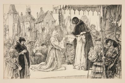 Isabella og hertugen - V. akt, scene I, mål for mål af Edwin Austin Abbey