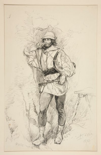 Jacques, illustration til akt II, Scene v, As You Like It af Edwin Austin Abbey