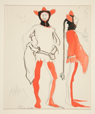 Jesters, kostumeskitse til Henry Irving af Edwin Austin Abbey