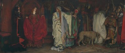 Kong Lear, første akt, scene I, 1898. af Edwin Austin Abbey