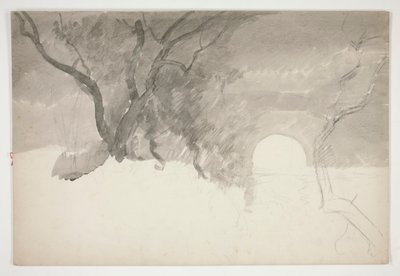 Landskab ved en flodbred af Edwin Austin Abbey