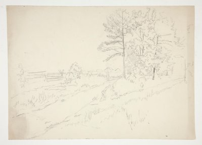 Landskab med vej igennem af Edwin Austin Abbey